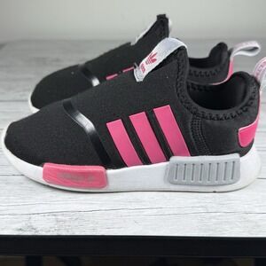 Pre‑Owned Adidas NMD 360 "Black Shock Pink" Kids Sneakers GX8395 – Size 9